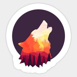 Howling Wolf Sticker